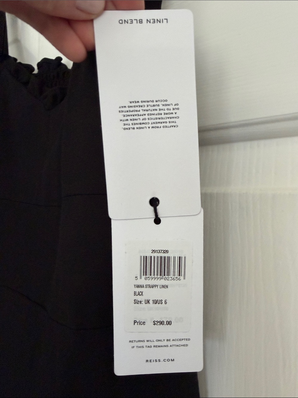 Reiss Black Tie-Shoulder Midi Dress - Picture 16 of 16
